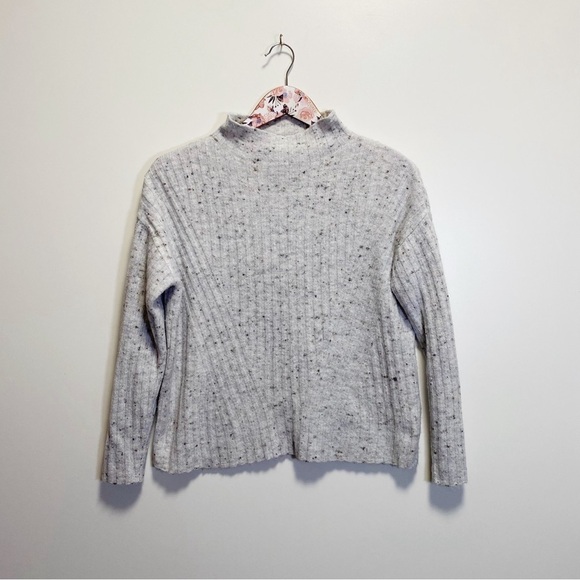 OLD NAVY Gray Speckled Mock Neck Sweater! Ribbed Knit XS - Picture 1 of 8